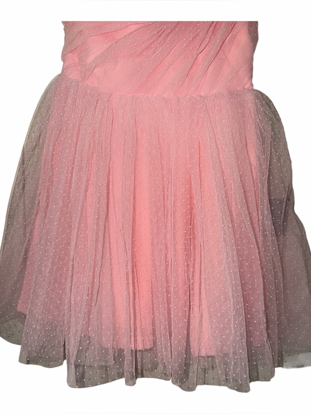 Lulus Homecoming One Shoulder Mini Dress Light Pink Swiss Dot Women’s Small NWT - Picture 5 of 8